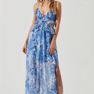 ASTR the Label Blue Floral Maxi Dress